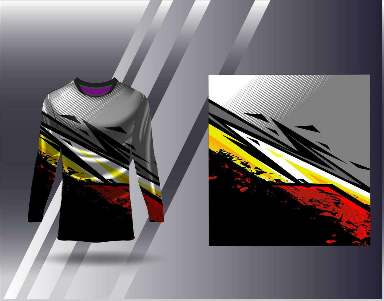 Sports jersey and tshirt template sports design for football racing gaming jersey vector