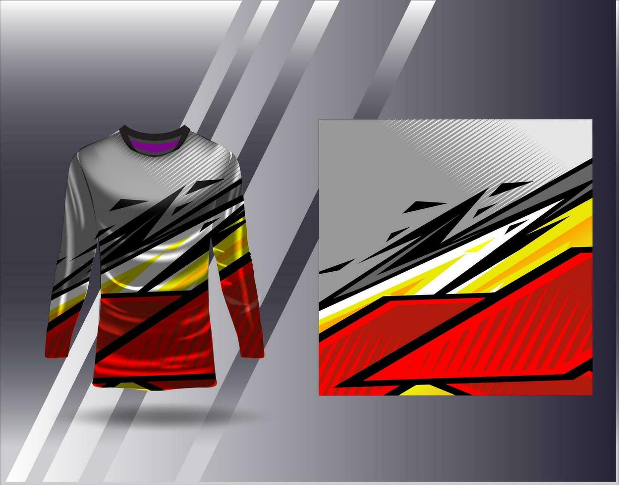 Sports jersey and tshirt template sports design for football racing gaming jersey vector