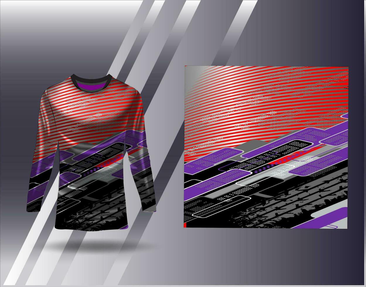 Sports jersey and tshirt template sports design for football racing gaming jersey vector