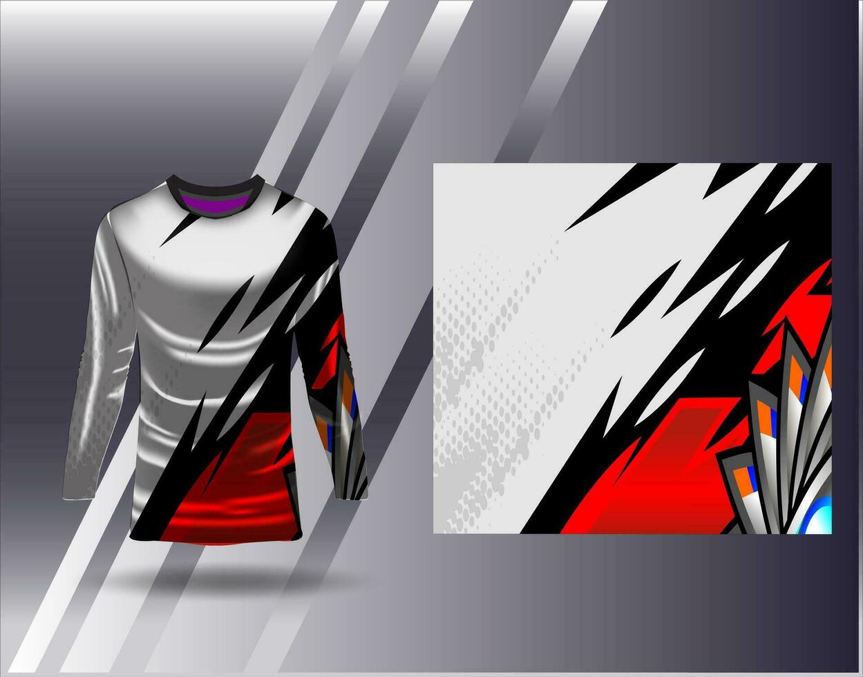 Sports jersey and tshirt template sports design for football racing gaming jersey vector