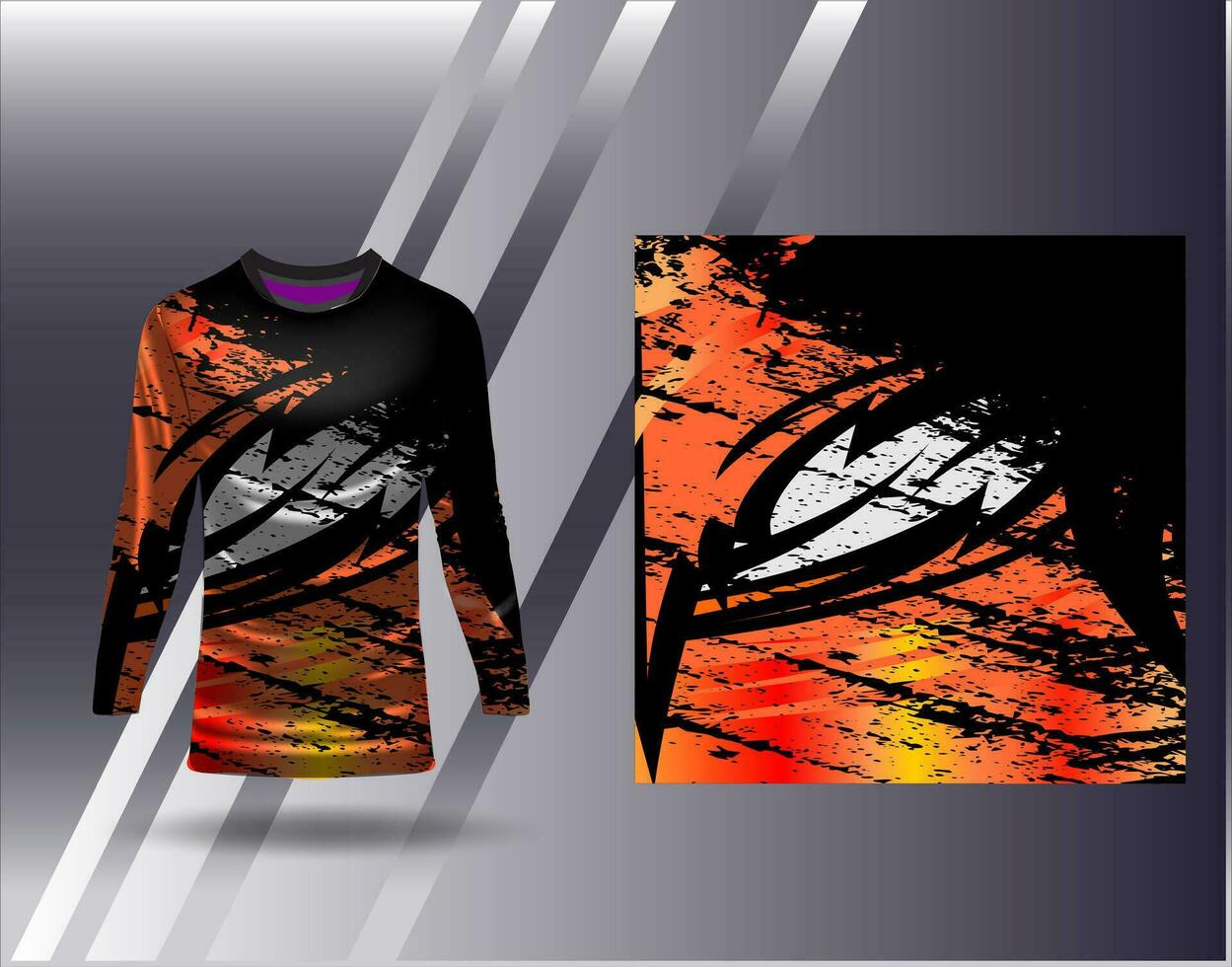 Sports jersey and tshirt template sports design for football racing gaming jersey vector