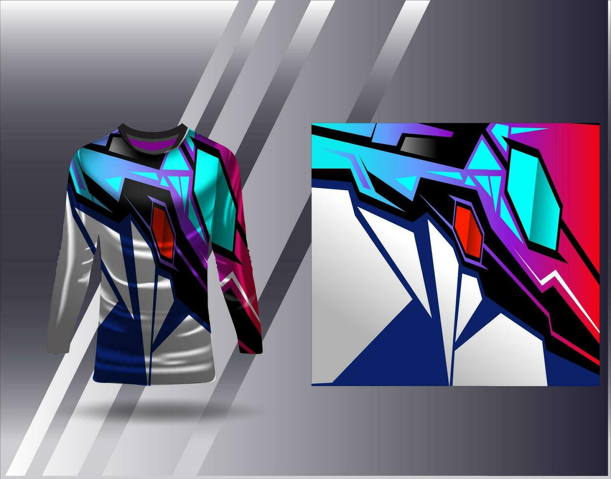 Sports jersey and tshirt template sports design for football racing gaming jersey vector