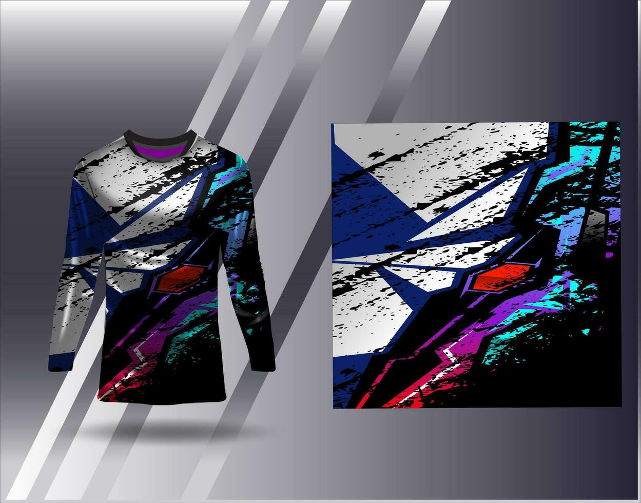 Sports jersey and tshirt template sports design for football racing gaming jersey vector