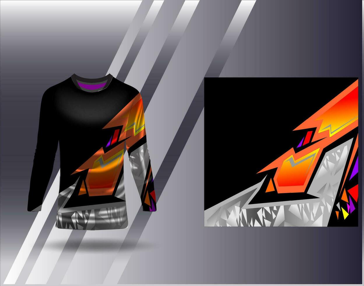 Sports jersey and tshirt template sports design for football racing gaming jersey vector