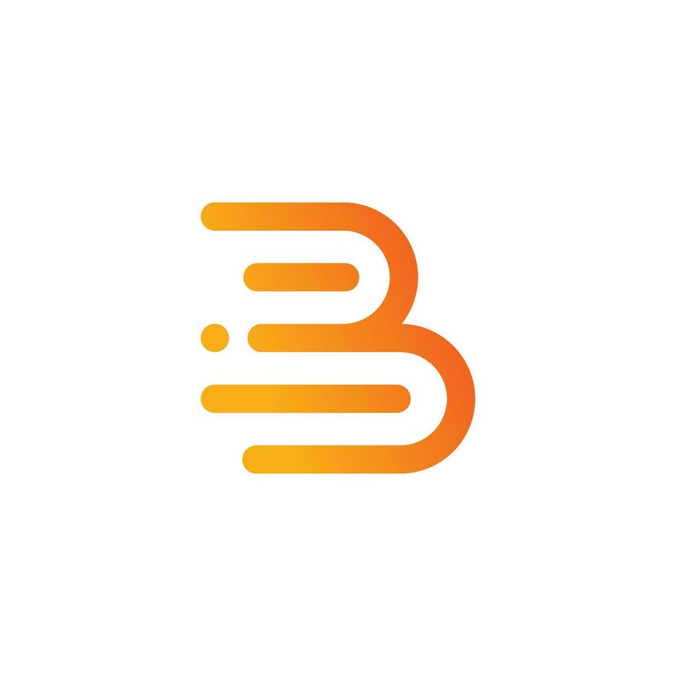 Letter B logo design icon vector for business or initials
