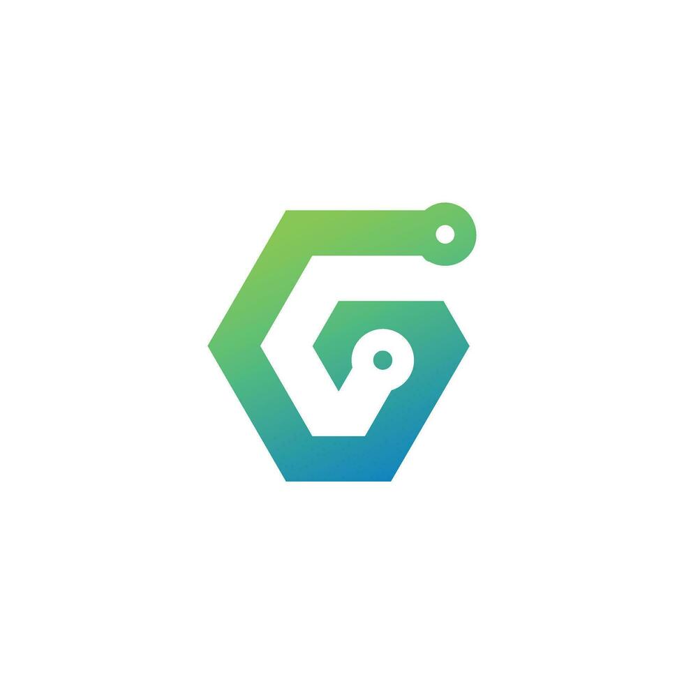 Letter G logo design icon vector with technology style