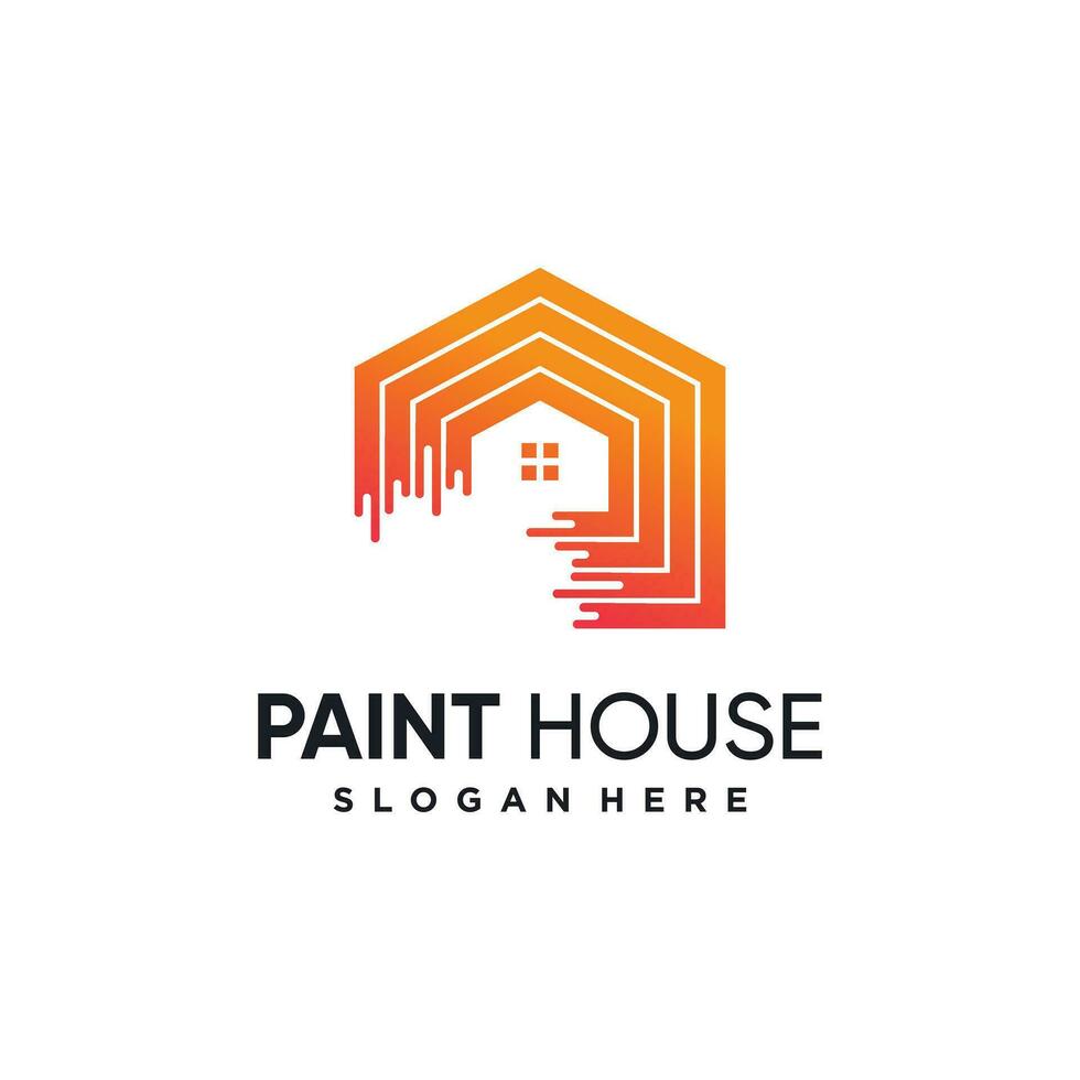 Paint house logo design icon element vector with modern style