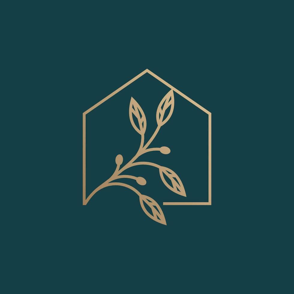 Green house logo design icon element vector with creative modern style