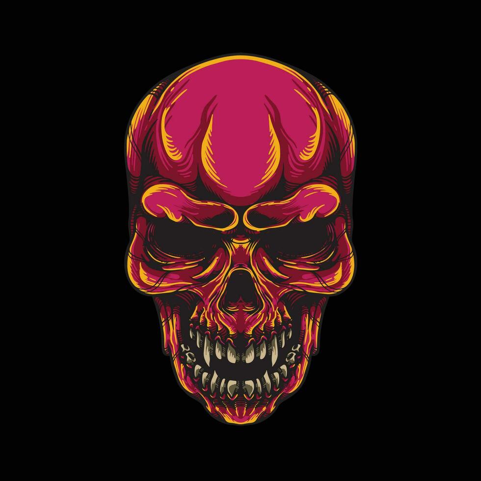 skull head artwork illustration vector