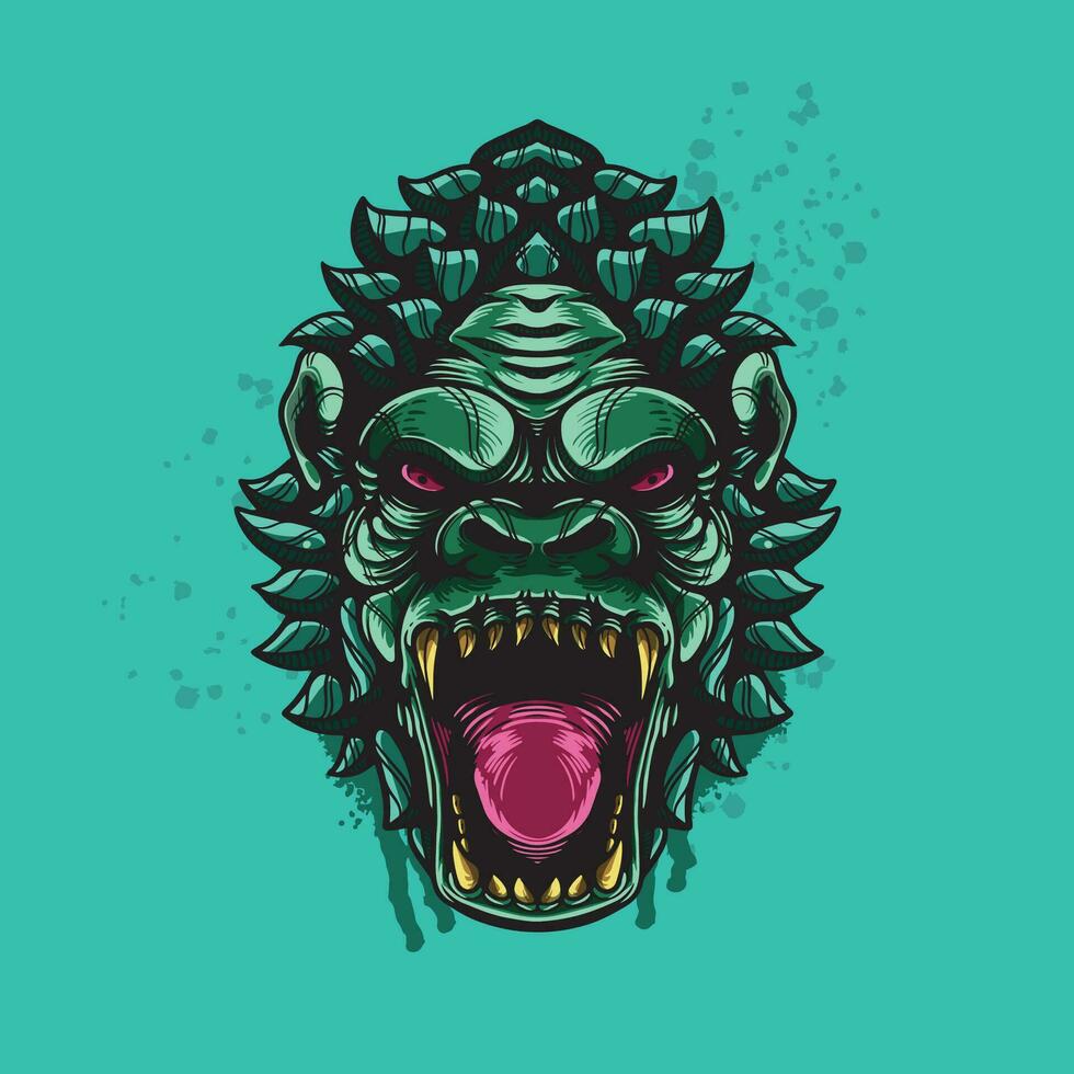 boar head artwork illustration vector