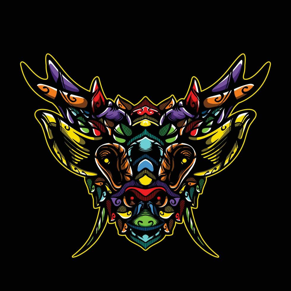 deer head full color artwork vector