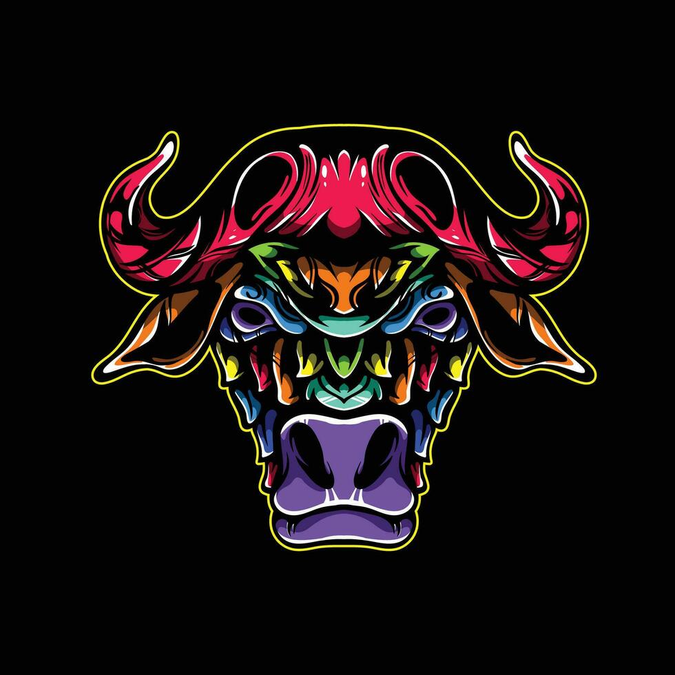bull head artwork illustration vector