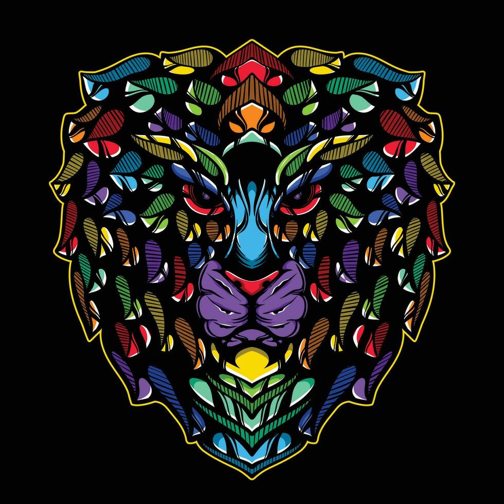 lion head artwork illustration vector