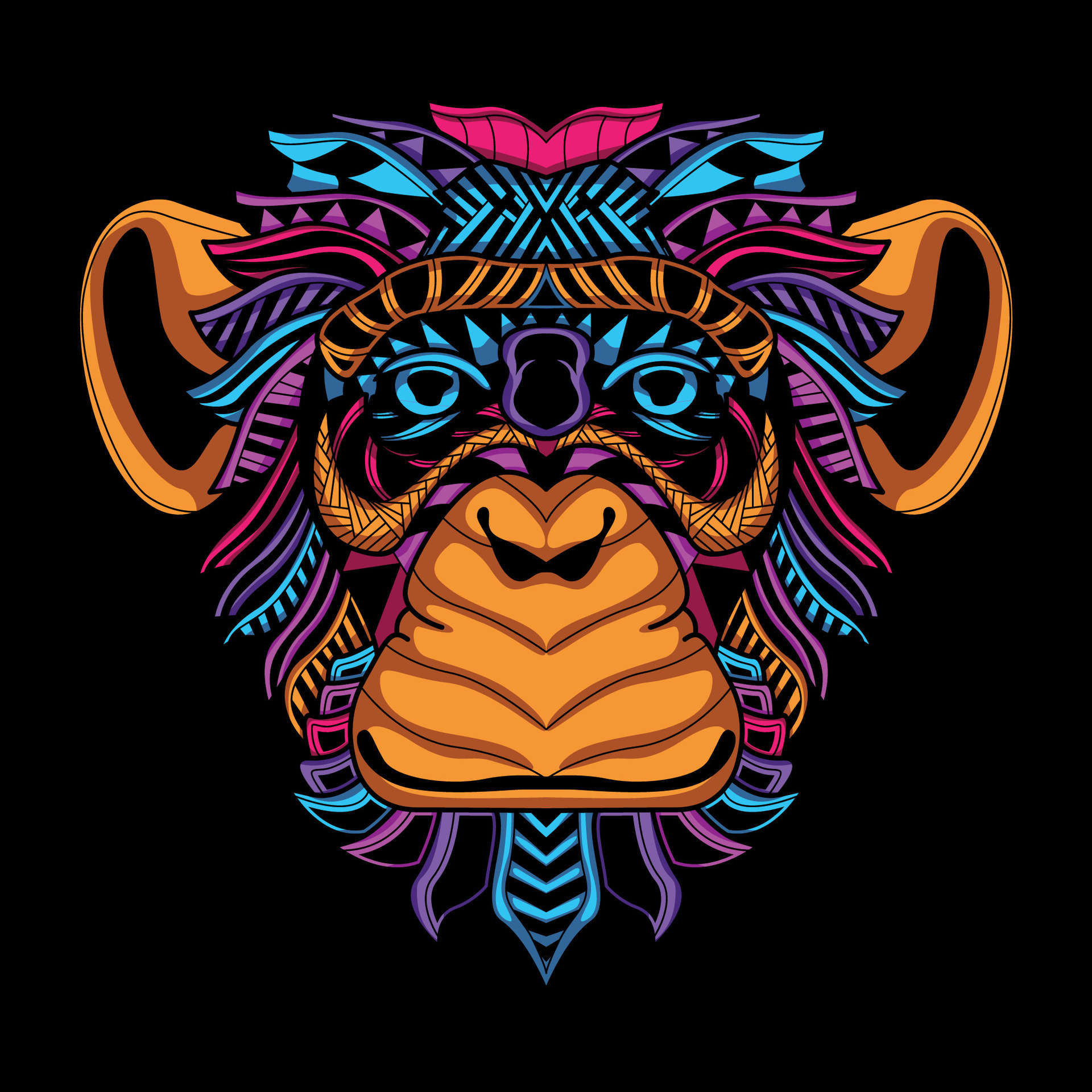 monkey-face-pattern-artwork-illustration-27496257-vector-art-at-vecteezy