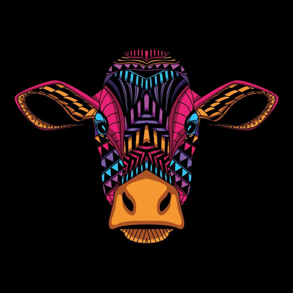 vaca cara modelo obra de arte ilustración vector