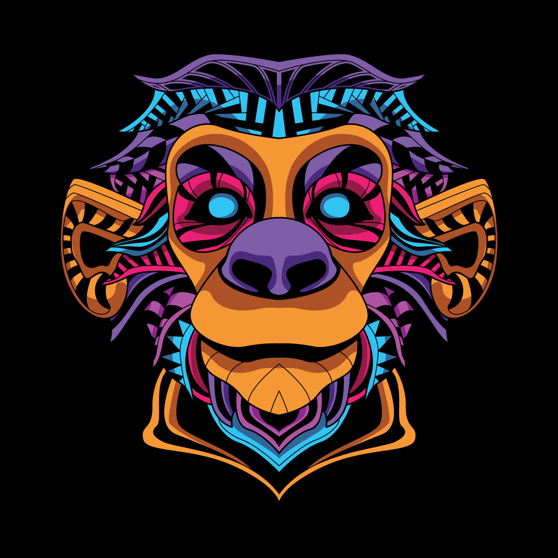 monkey-face-pattern-artwork-illustration-27496266-vector-art-at-vecteezy