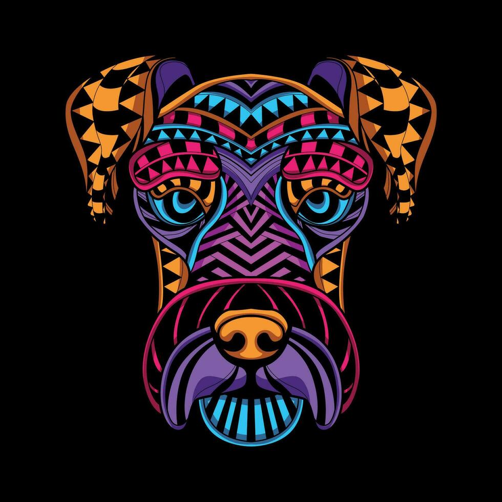 dog face pattern artwork illustration vector