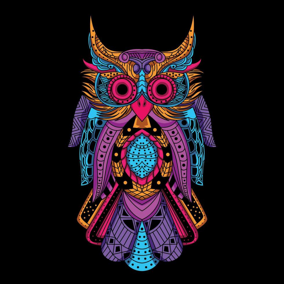 owl pattern artwork illustration vector