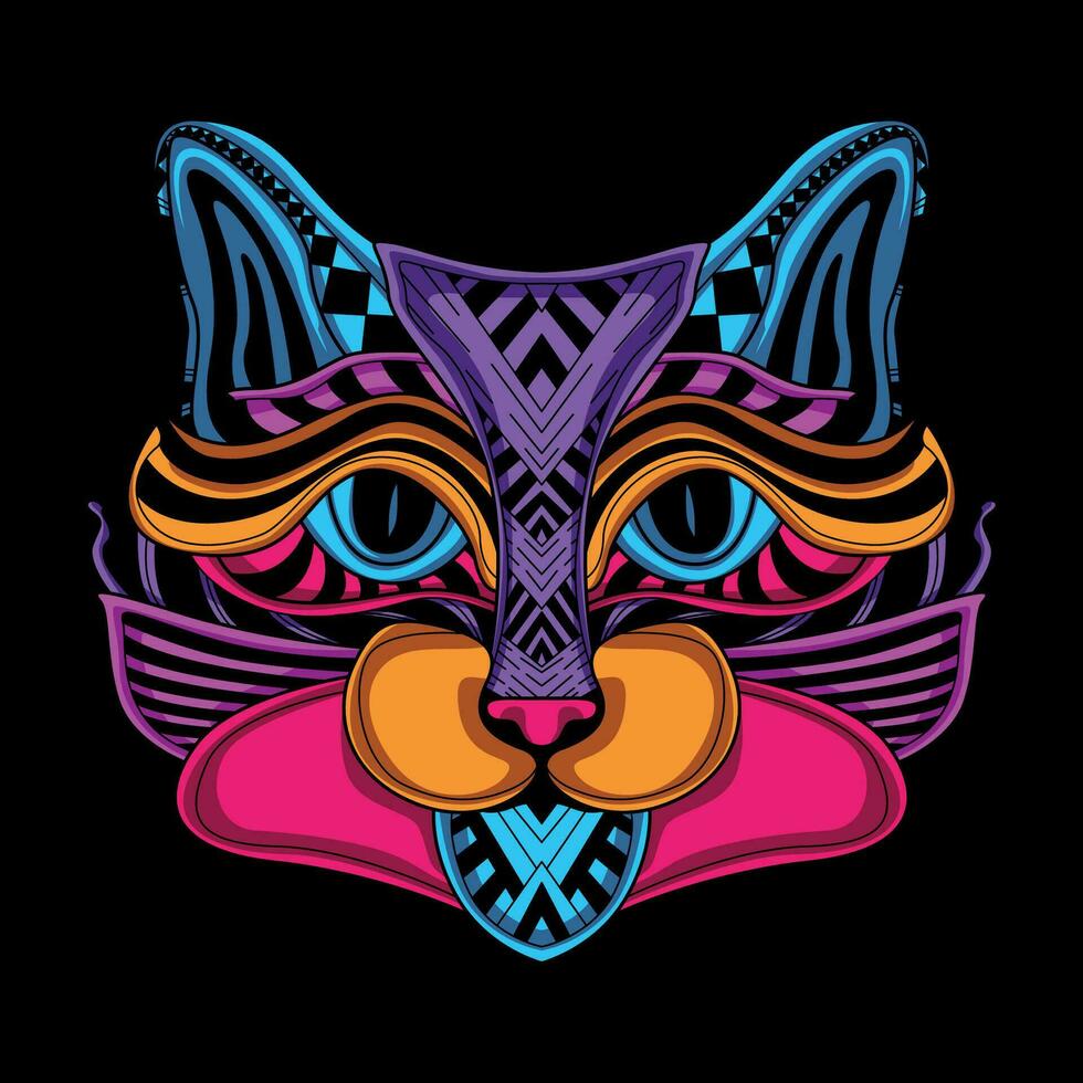 gato cara modelo obra de arte ilustración vector