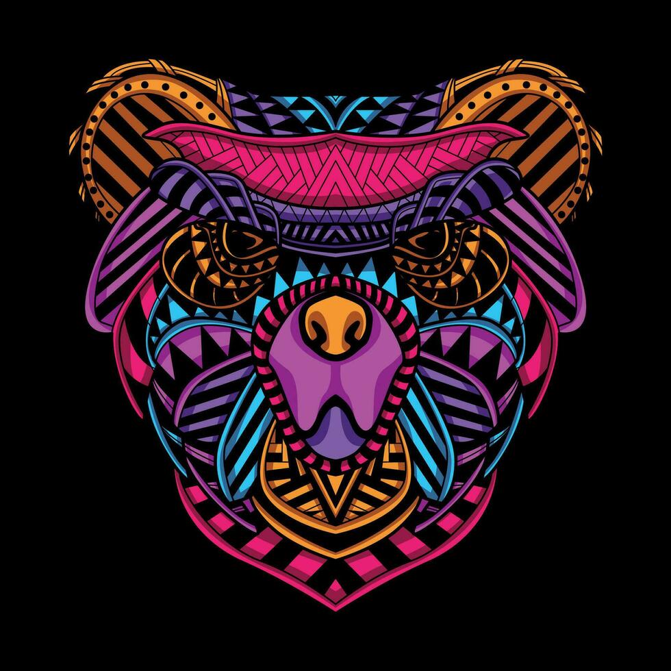 oso cabeza modelo obra de arte ilustración vector