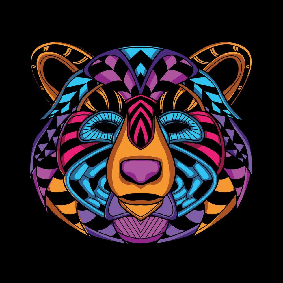 bear head pattern artwork illustration vector