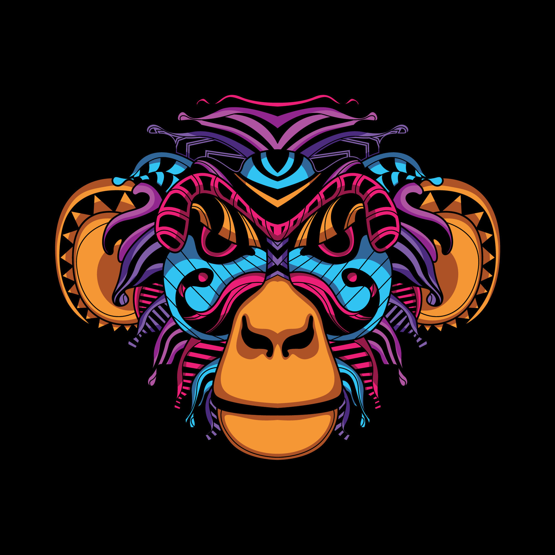 monkey-face-pattern-artwork-illustration-27496400-vector-art-at-vecteezy