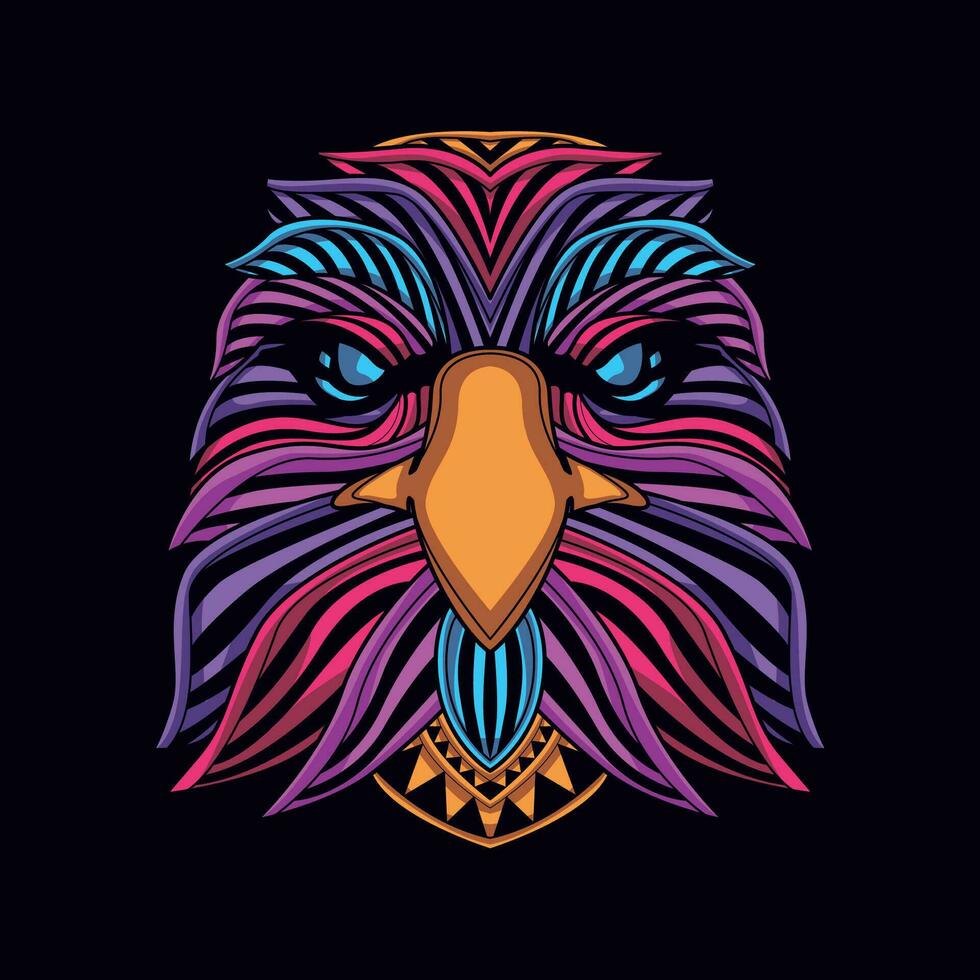 eagle head pattern artwork illustration vector