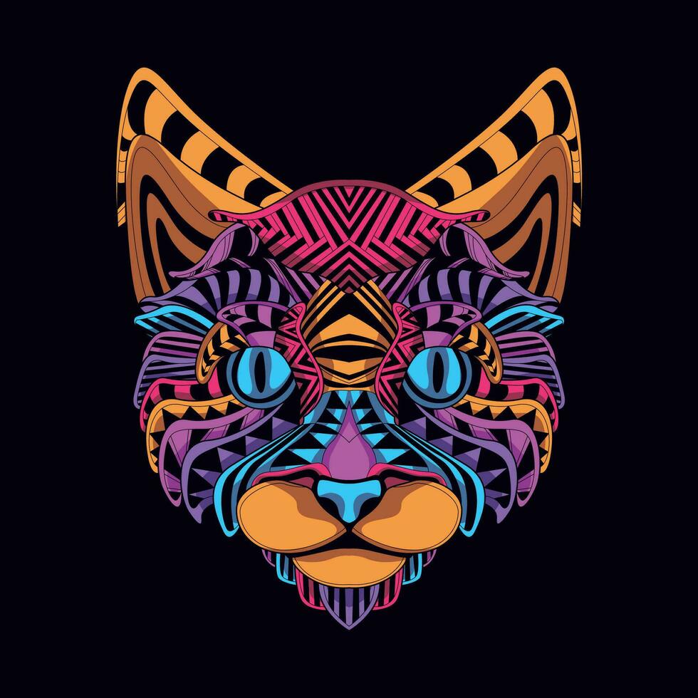 gato cara modelo obra de arte ilustración vector