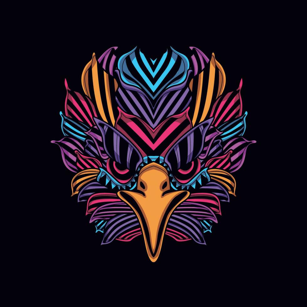 eagle head pattern artwork illustration vector