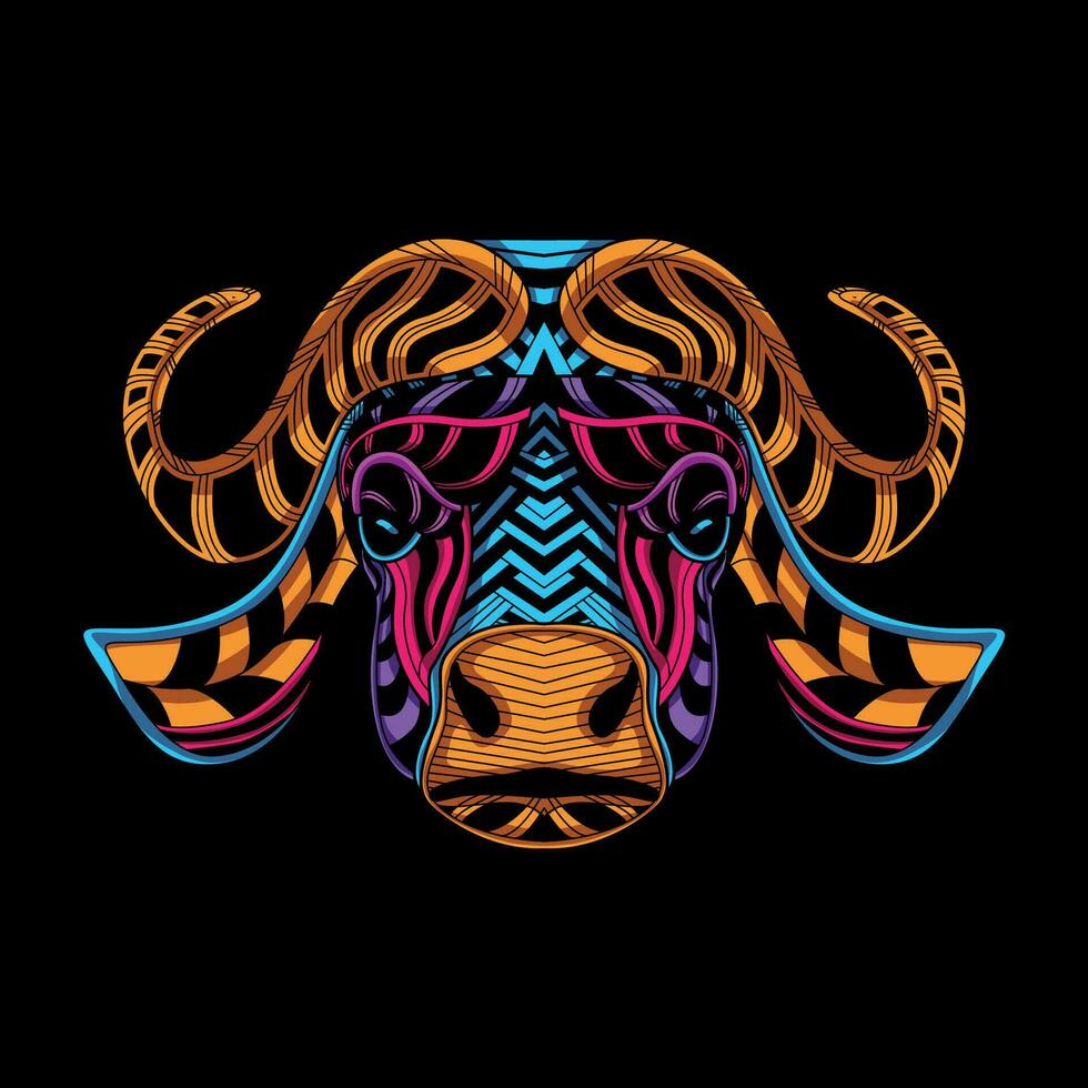 cow face pattern artwork illustration vector