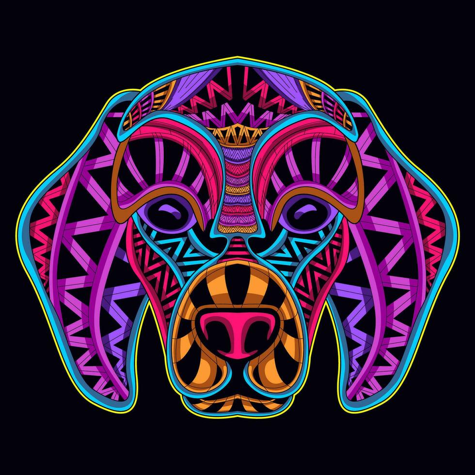 dog face pattern artwork illustration vector