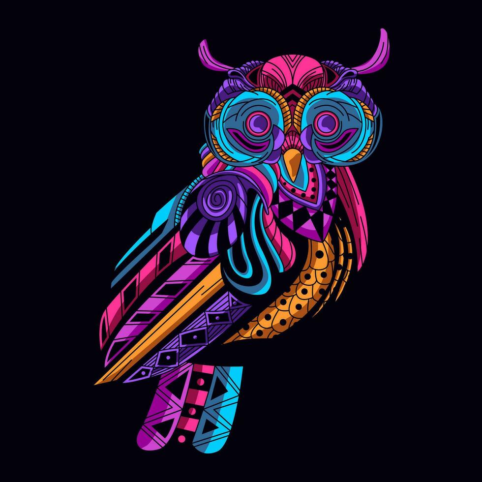 owl pattern artwork illustration vector
