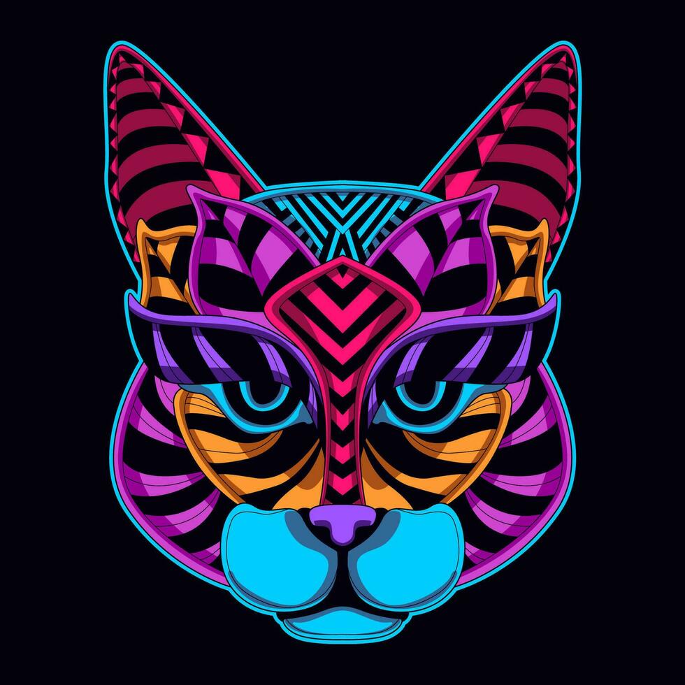 gato cara modelo obra de arte ilustración vector