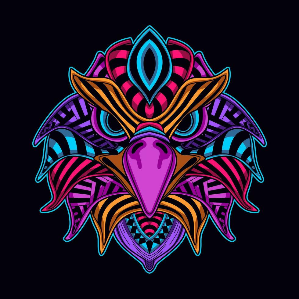 eagle head pattern artwork illustration vector