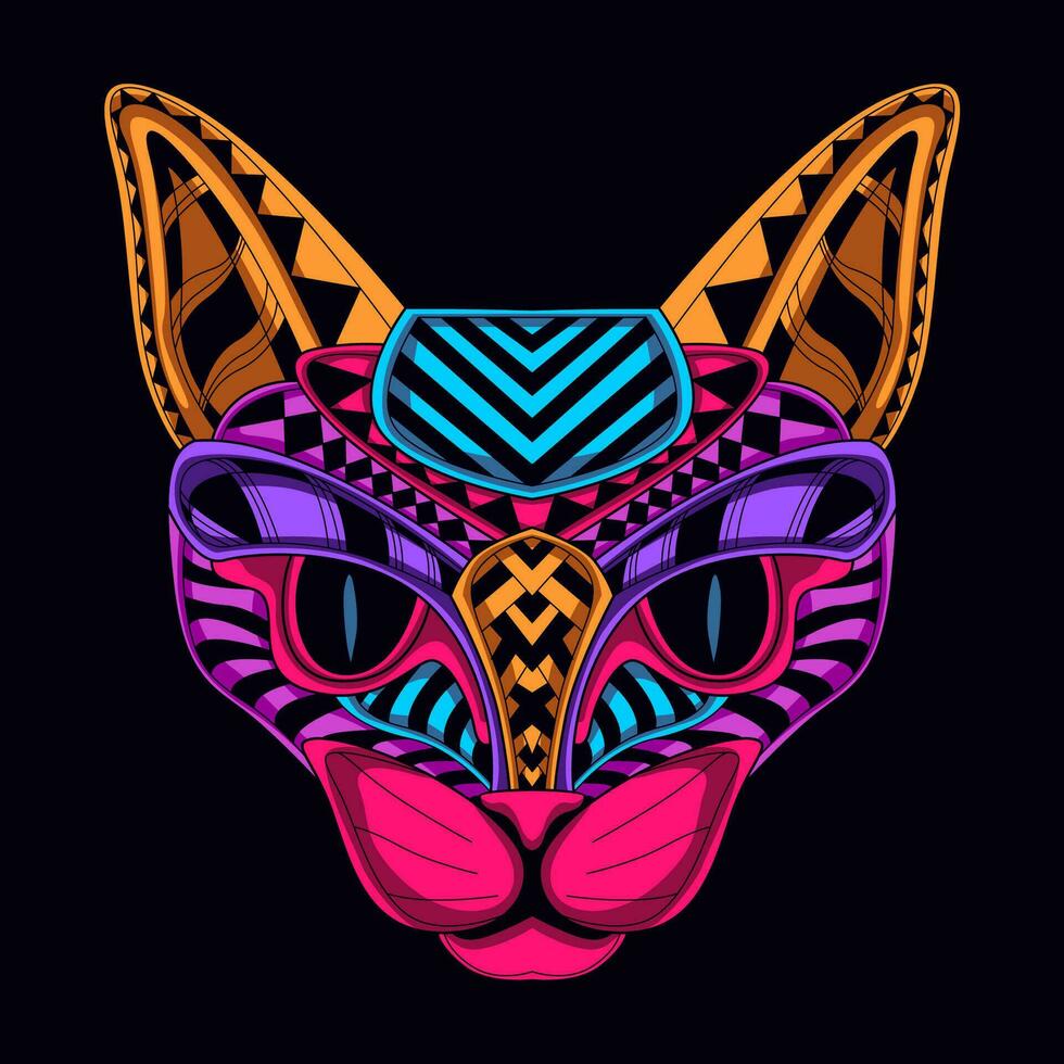 gato cara modelo obra de arte ilustración vector