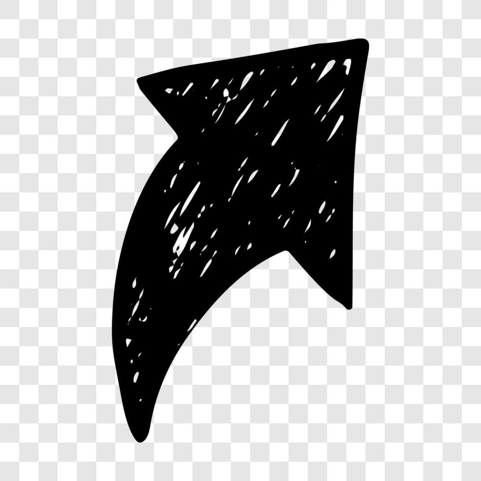 Black hand drawn arrow. Sketch of doodle arrow vector