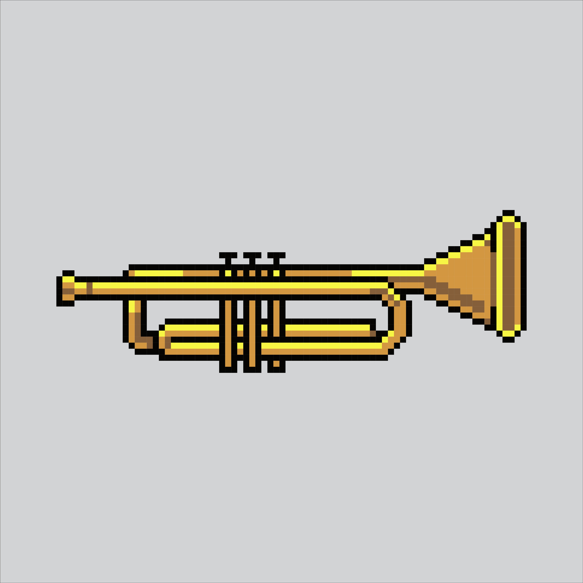 Pixel art illustration Trumpet. Pixelated Trumpet. Trumpet music icon