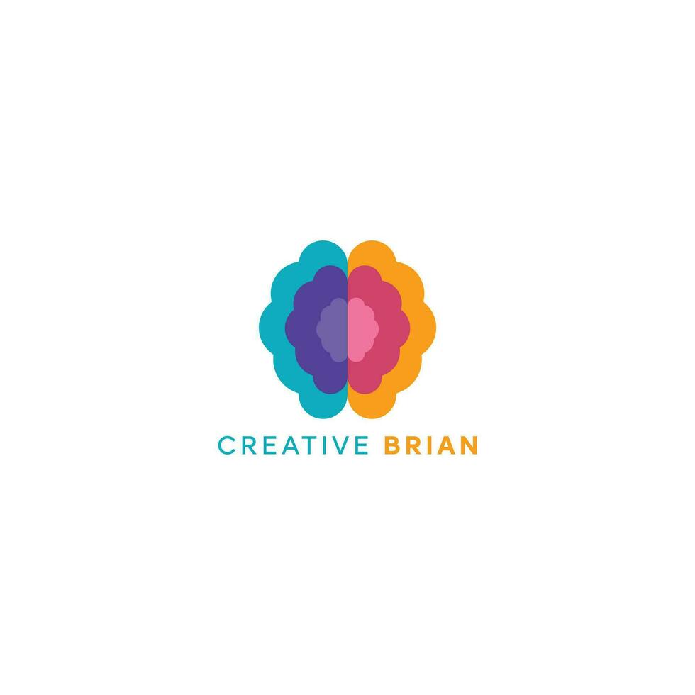 Modern Brian Logo illustration design vector