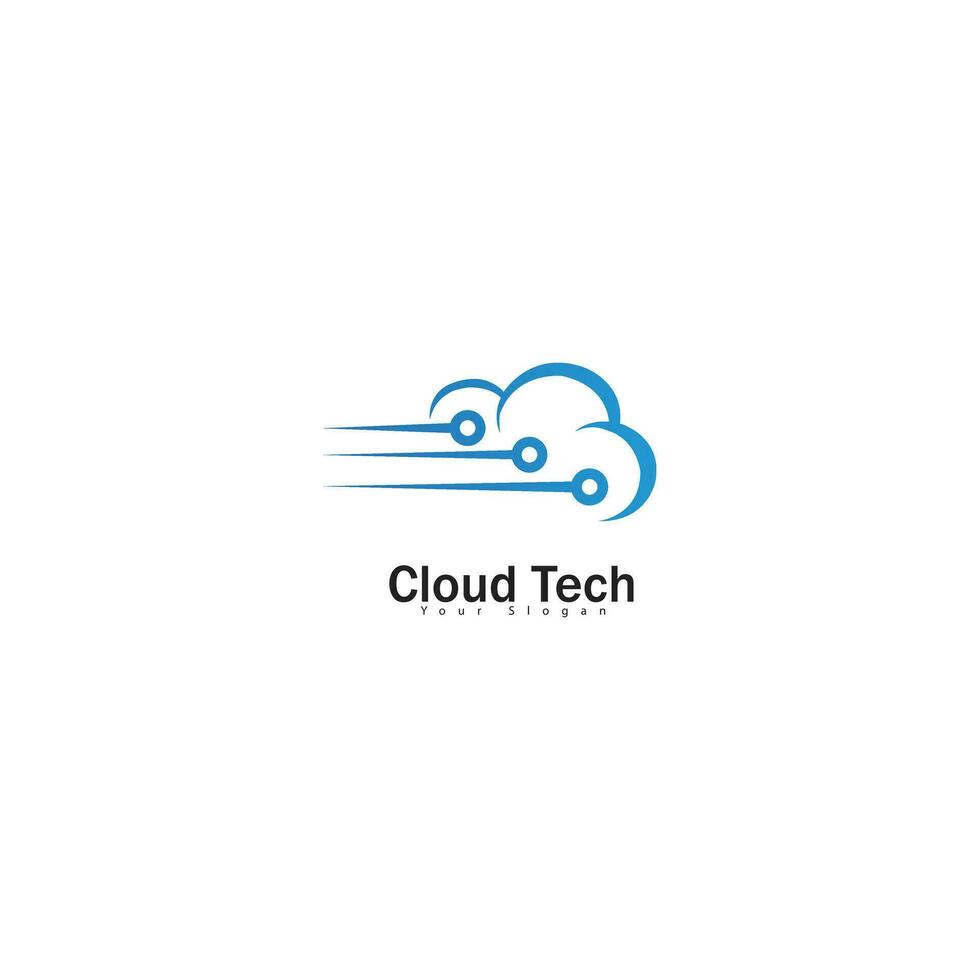 Cloud Tech Logo Design Template. Cloud stylish logo and icons vector