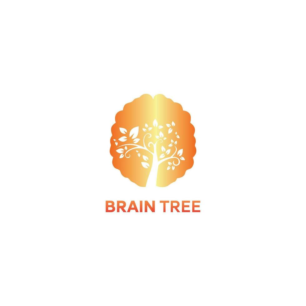 Brian luxury tree logo with a combination of a brain and tree for any business. vector