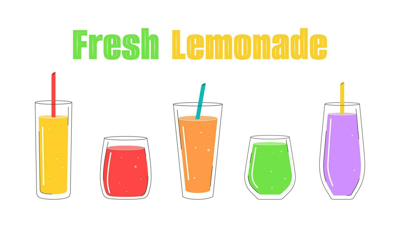 Spring or summer refreshing cold cocktail or lemonade vector