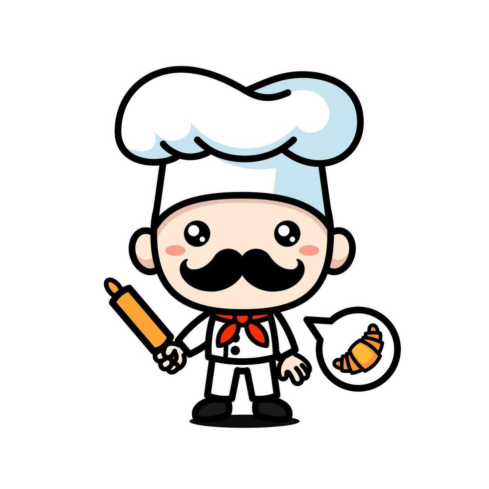 Cute Cook Chef Cartoon Character vector