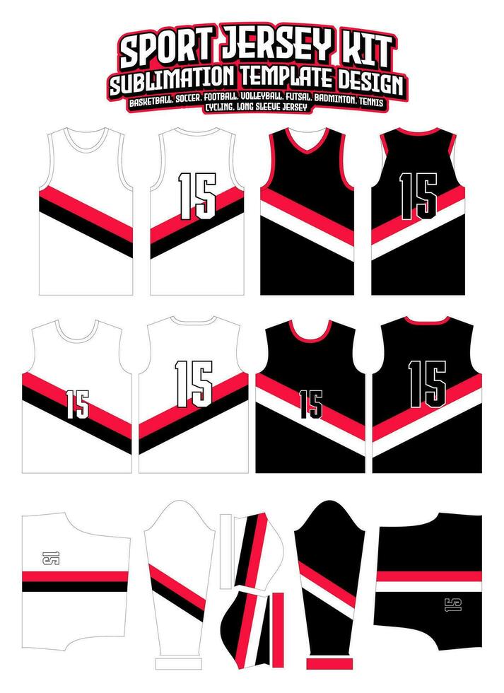 Portland Jersey Design Sportswear Pattern Template vector