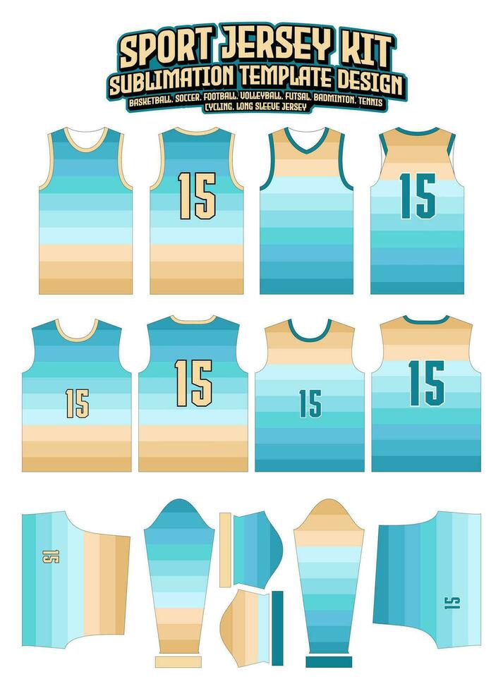 Beach Jersey Design Sportswear Pattern Template vector