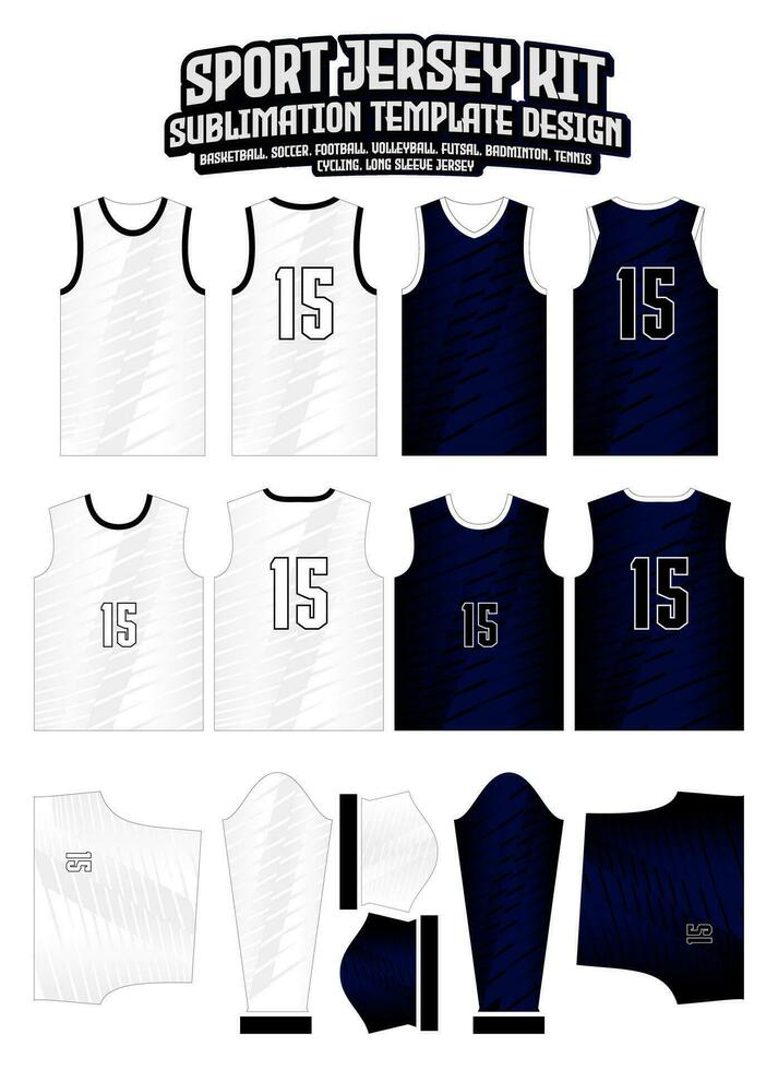 Seamless Stripes Jersey Design Sportswear Pattern Template vector