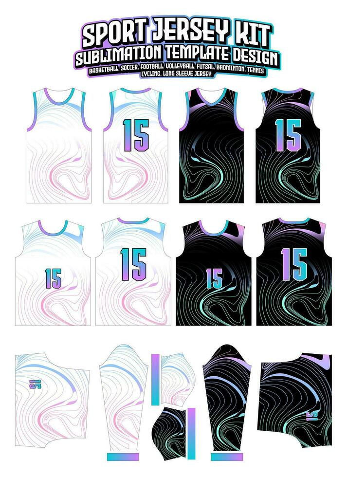 Gradient Lines Jersey Design Sportswear Pattern Template vector