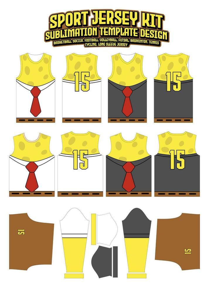 Spongebob Design Sportswear Pattern Template vector