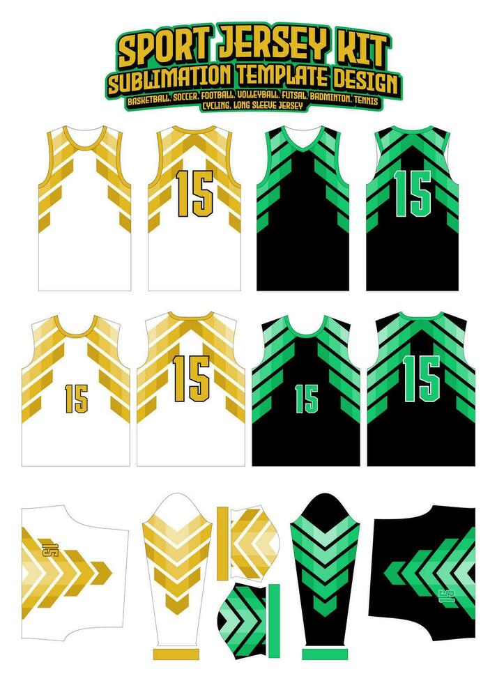 Chevron Triangle Yellow Jersey Design Sportswear Pattern Template vector