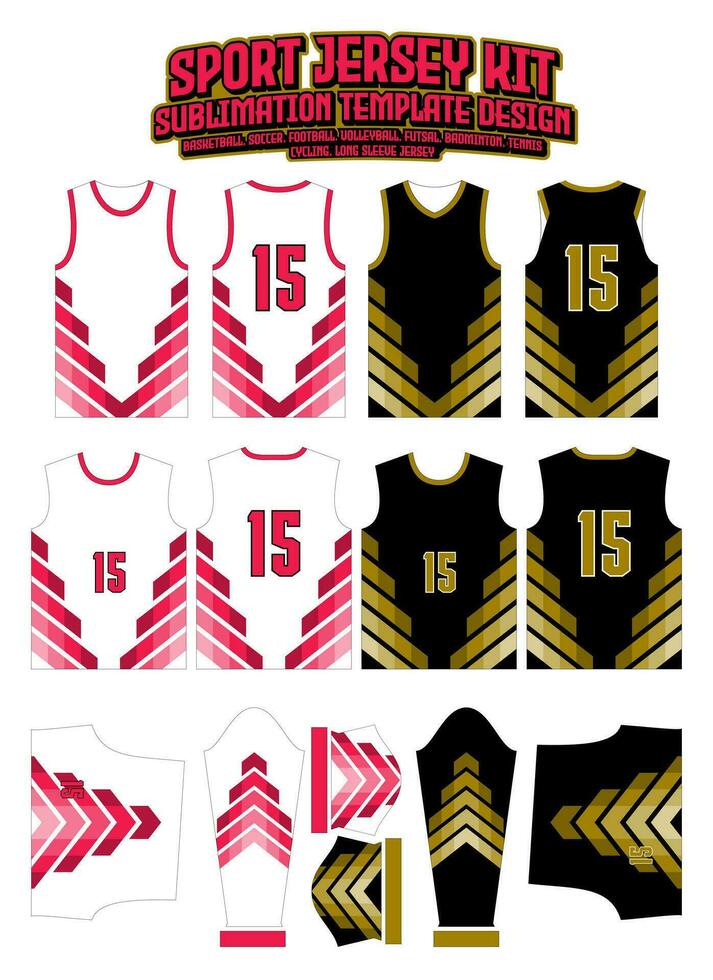 Arrow Triangle Red Jersey Design Sportswear Pattern Template vector