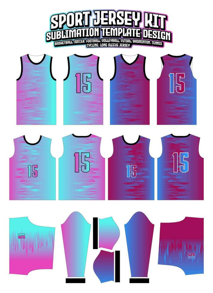 Neon Gradient Jersey Design Sportswear Pattern Template vector